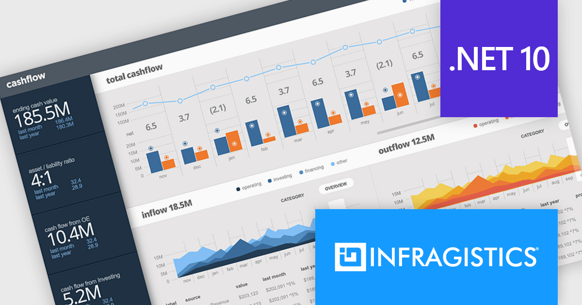ComponentSource's tweet card. Infragistics now supports .NET 10 helping developers confidently build state-of-the-art .NET apps using its UI controls and toolkits.