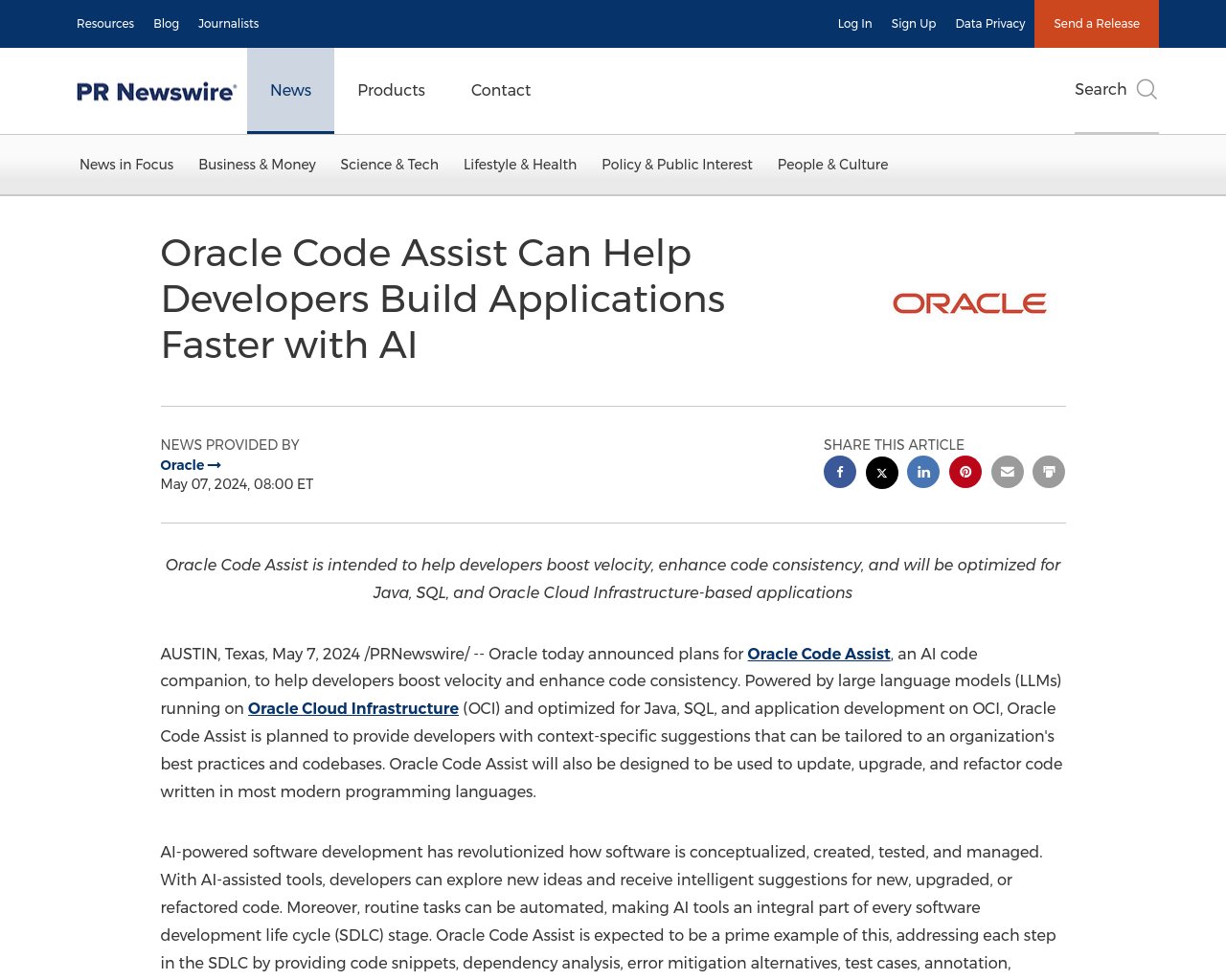 managetech_inc's tweet card. 888-776-0942 午前8時から午後10時（東部標準時） Oracle Code Assistは、開発者