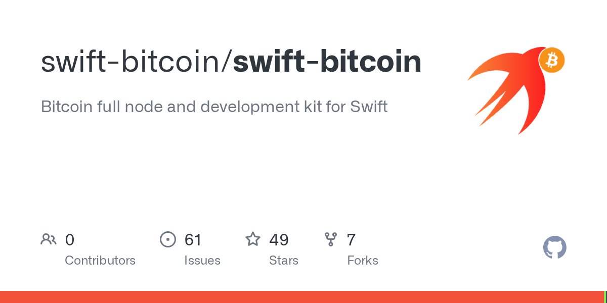 notcraigwright's tweet card. Bitcoin full node and development kit for Swift. Contribute to swift-bitcoin/swift-bitcoin development by creating an account on GitHub.