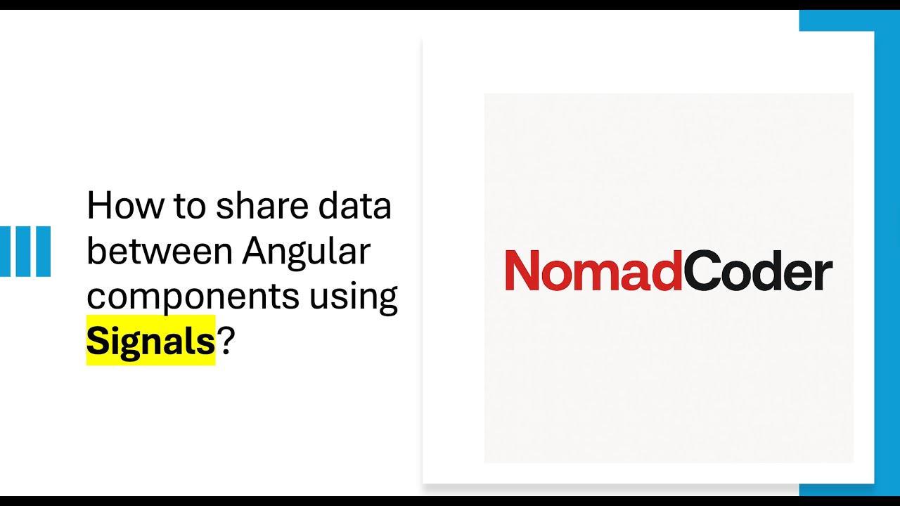 nomadcoderai's tweet card. How to share data between Angular components using Signals?