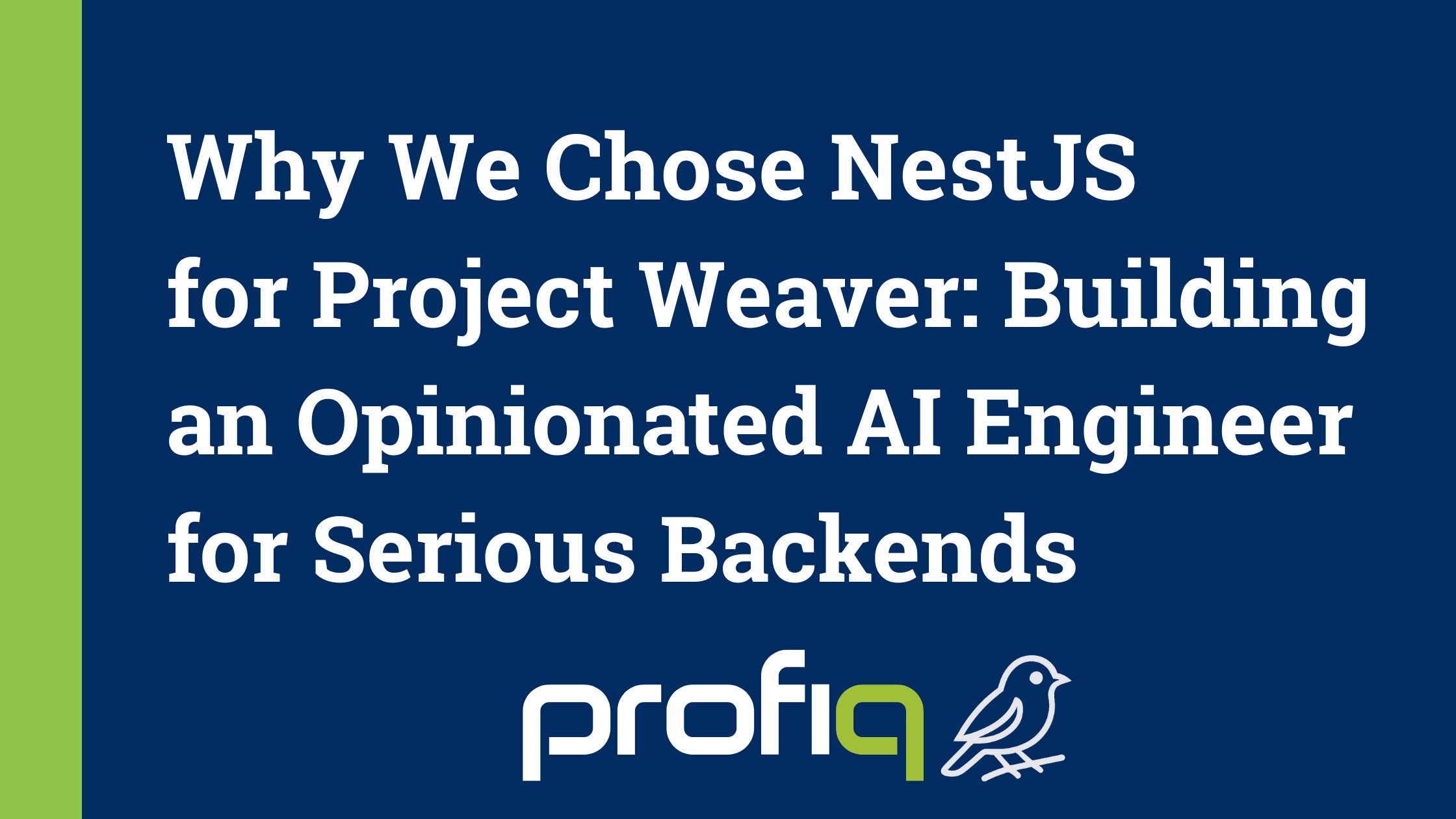 profiqtw's tweet card. When we started Project Weaver, we weren’t trying to build another AI coding assistant. There are already plenty of tools that can generate snippets, scaffold a project, or even produce a full...