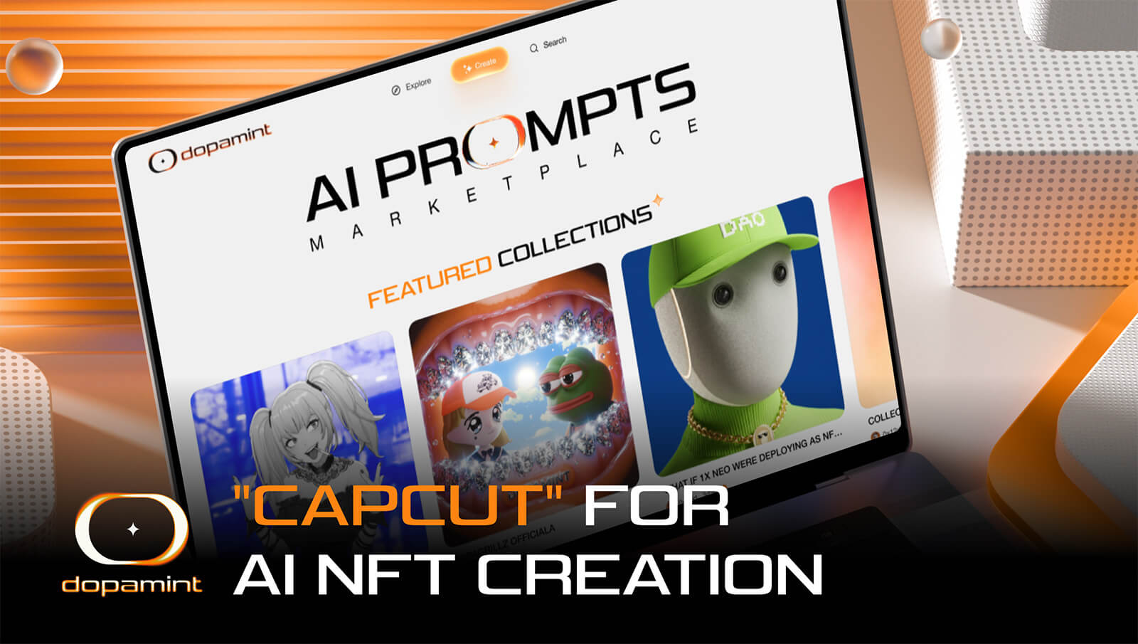 imkientrinh's tweet card. Think Dopamint as CapCut meets Pump.fun. Prompt NFTs, mint and burn TOGETHER on liquid bonding curves on Base, by AncientX