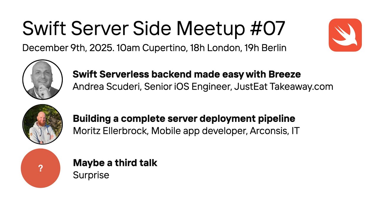 sebsto's tweet card. Swift Server Side Meetup #7