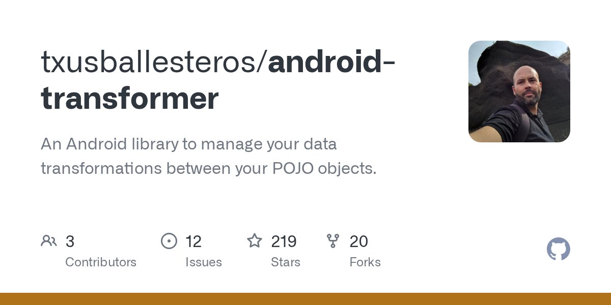 androcode's tweet card. An Android library to manage your data transformations between your POJO objects. - txusballesteros/android-transformer
