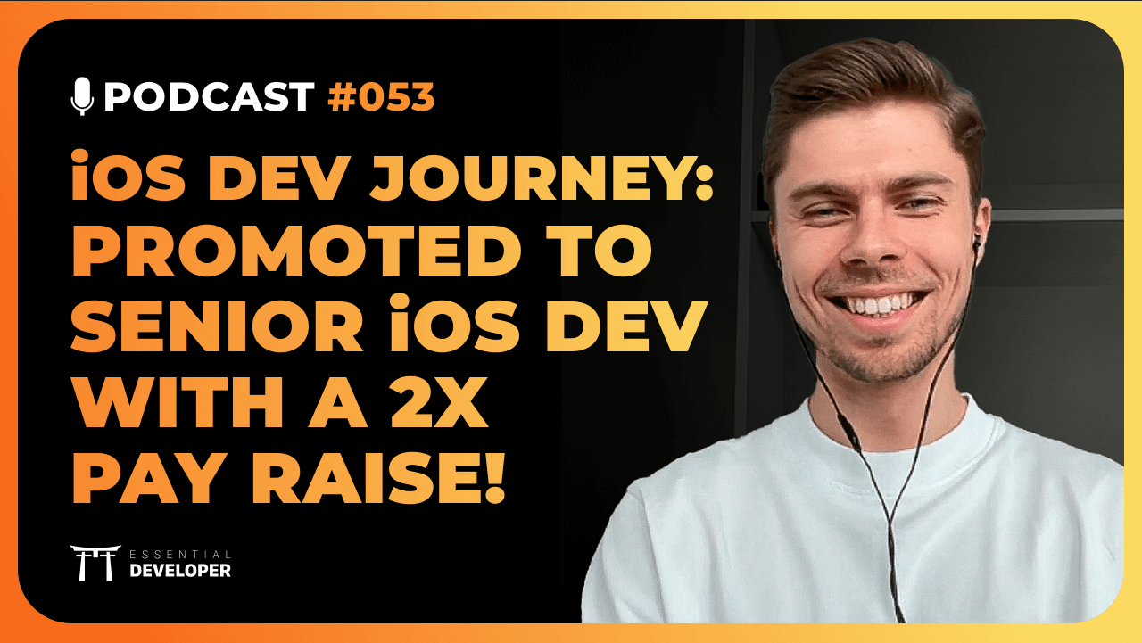 essentialdevcom's tweet card. Our guest today is Daniil Zadorozhnyy, a student of the iOS Lead Essentials program who became a confident Senior iOS Developer with a 2x salary raise! Watch it now to learn how he did it.