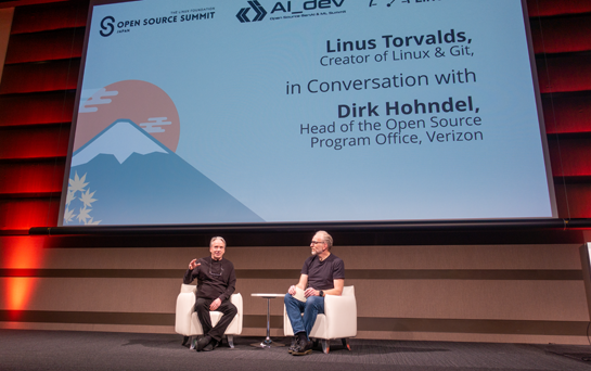 aWebprogrammer's tweet card. 昨日（2025年12月9日）、都内で開催されたLinux Foundation主催によるイベント「Open Source Summit Japan」の基調講演にLinuxの作者として知られるリーナス・トーバルズ氏が登壇しました。 同氏による...