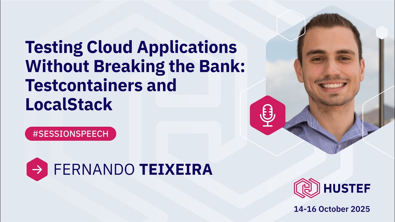 localstack's tweet card. Fernando Teixeira: Testing Cloud Applications Without Breaking the...