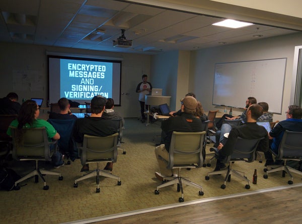 pdxgolang's tweet card. "And now for something completely different.." Agenda 6:00 - Networking & community with food & non-alcoholic beverages 6:30 - Talk! 🗣 "Why Rust?" - Jim Blandy ******