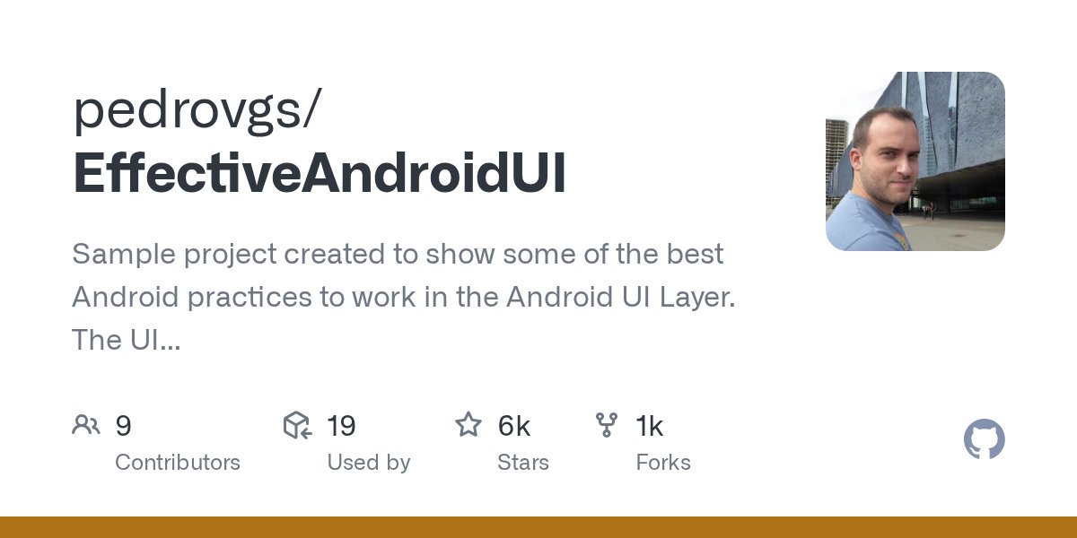 androcode's tweet card. Sample project created to show some of the best Android practices to work in the Android UI Layer. The UI layer of this project has been implemented using MVP or MVVM (without binding engine) to sh...