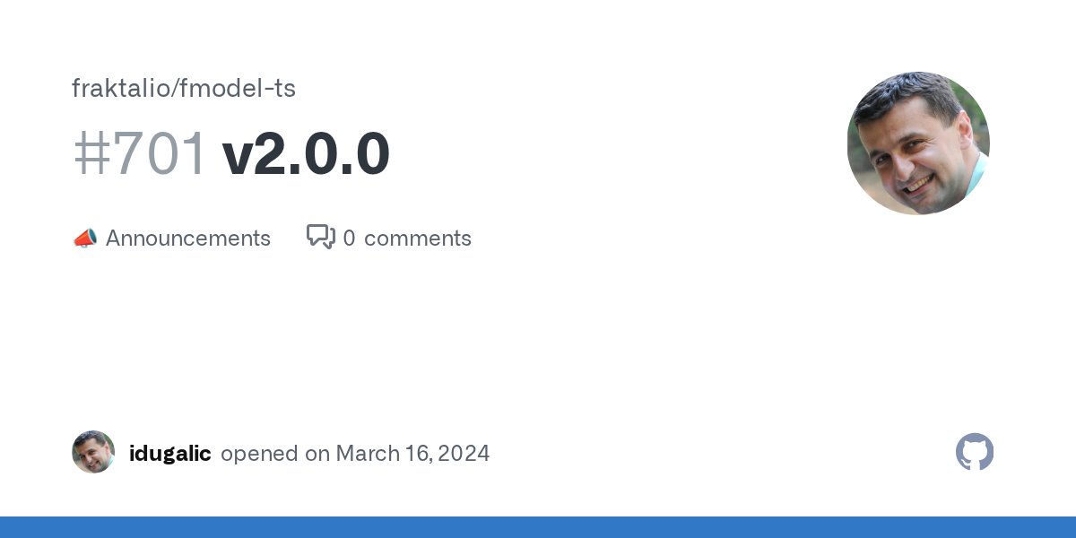 fraktalio's tweet card. v2.0.0 of the library is introducing breaking changes. Check the PR! To keep it simple, v2.*.* will use the main branch. Old version - v1.. will continue to be supported (bugs only, no new features...