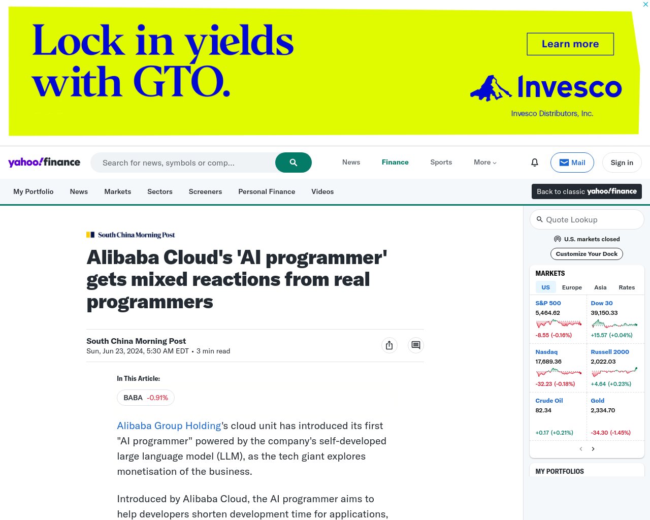 managetech_inc's tweet card. Alibaba Cloudが開発した大規模言語モデル（LLM）を活用した初の「AIプログラマー」を導入 AIプ