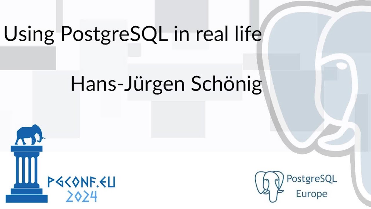 postgresql_007's tweet card. [Sponsor keynote] Hans Jürgen Schönig - Using PostgreSQL in real life