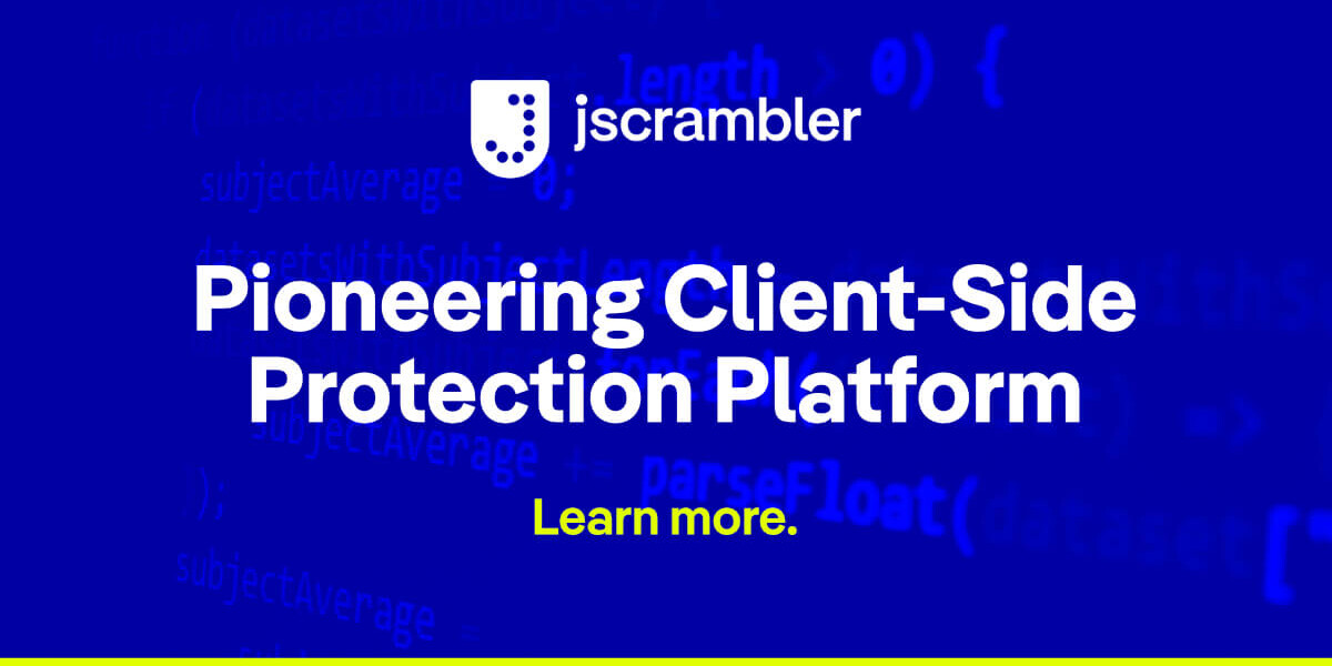 Jscrambler's tweet card. Jscrambler's client-side protection and compliance platform leverages threat analysis and runtime security to protect the client-side of your web apps.