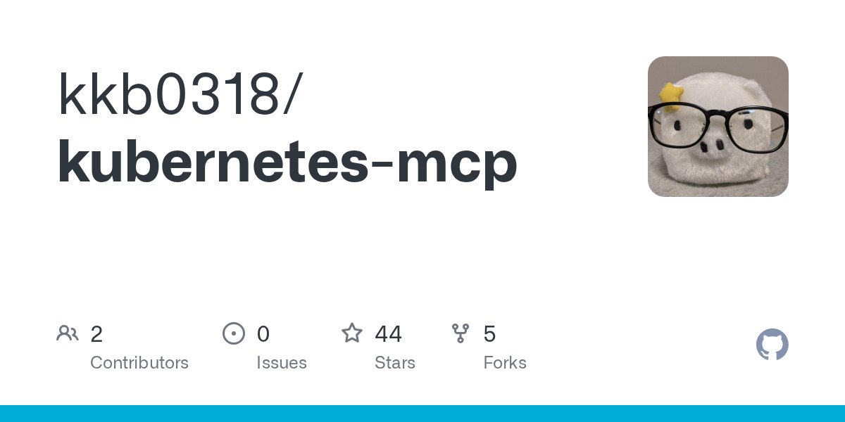 learnk8s's tweet card. Contribute to kkb0318/kubernetes-mcp development by creating an account on GitHub.