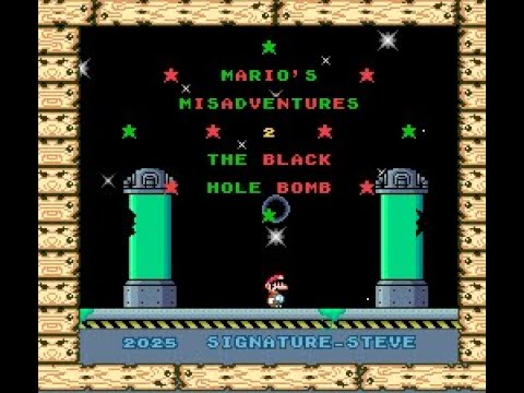 HenriqueAlex92's tweet card. Mario's Misadventures 2: The Black Hole Bomb (SMW Hack)