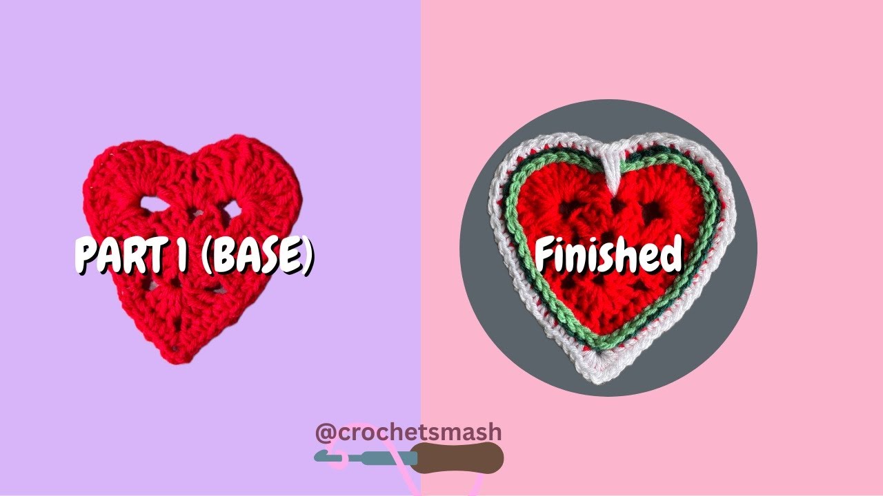 CrochetSmash's tweet card. How to Crochet a Heart Border | Easy Surface Crochet Tutorial (Part 2)
