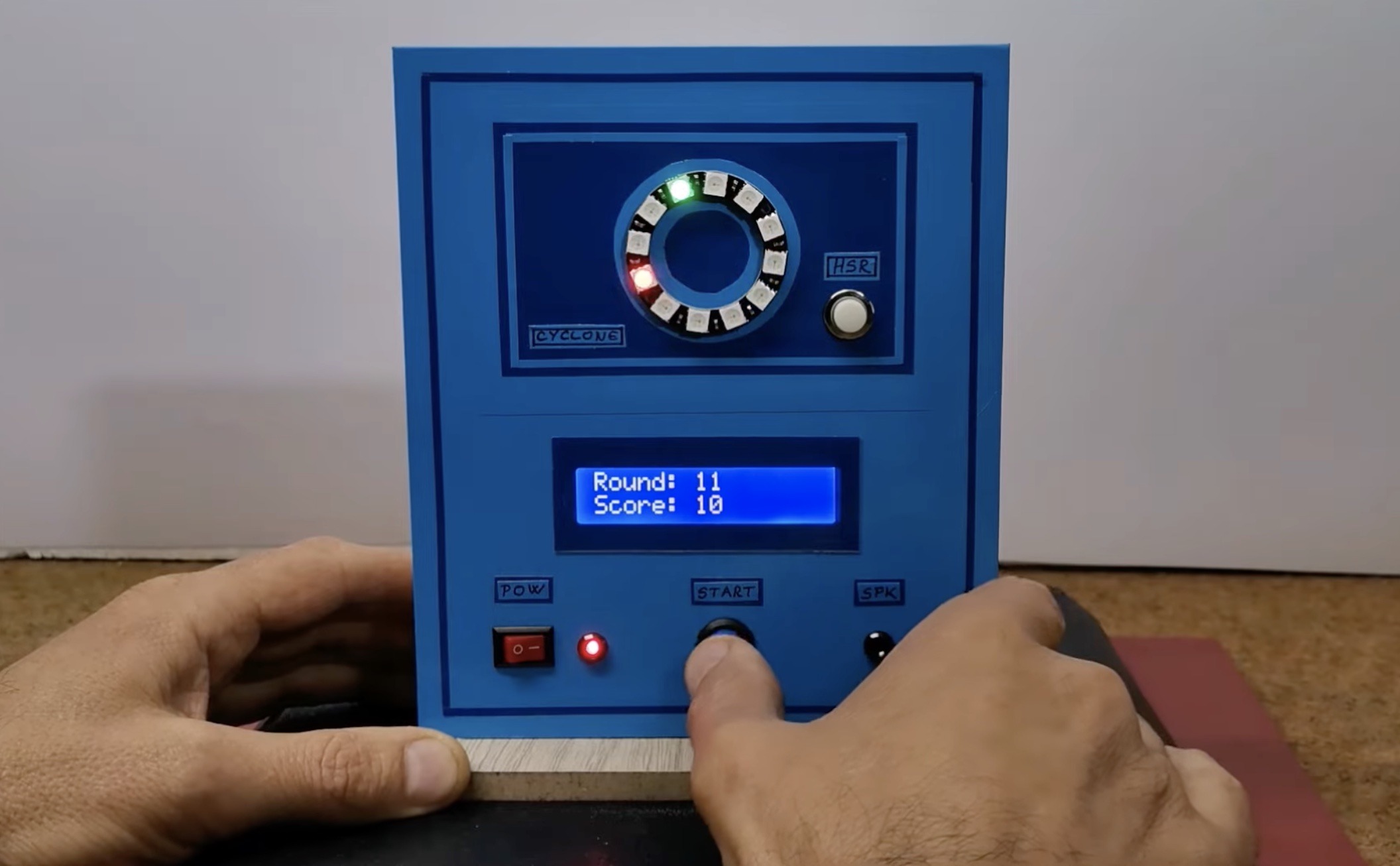 planetarduino's tweet card. One of the most popular machines in any arcade is the Cyclone game, where a ring of LEDs illuminates in sequence and the player must push a button at the exact moment that a specific LED lights up....