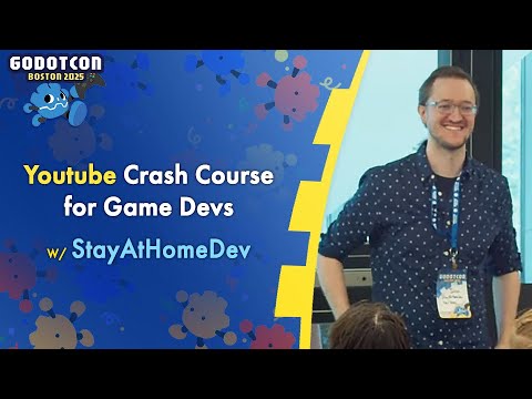 KyleTheCoder's tweet card. The Youtube Crash Course for Game Devs – @stayathomedev – GodotCon...