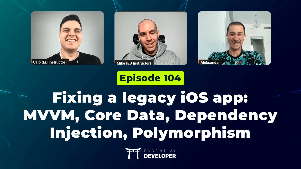 essentialdevcom's tweet card. Need help fixing legacy iOS codebases? 🤔