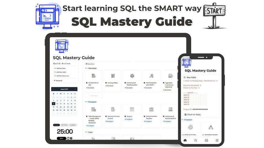 yourclouddude's tweet card. SQL Mastery Guide: Zero to HeroThe Complete Beginner-to-Advanced SQL Guide with Practical Examples...🏷️ Originally $19🎁 Today: Just $12⏳ LIMITED-TIME DEAL – 35% OFFLet’s be real…Most people learn...