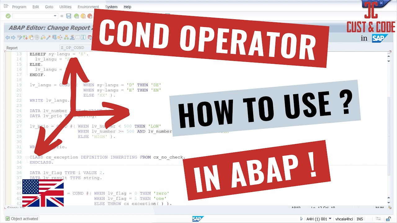 CustAndCode's tweet card. Using the COND operator in SAP ABAP [7.40] [english]