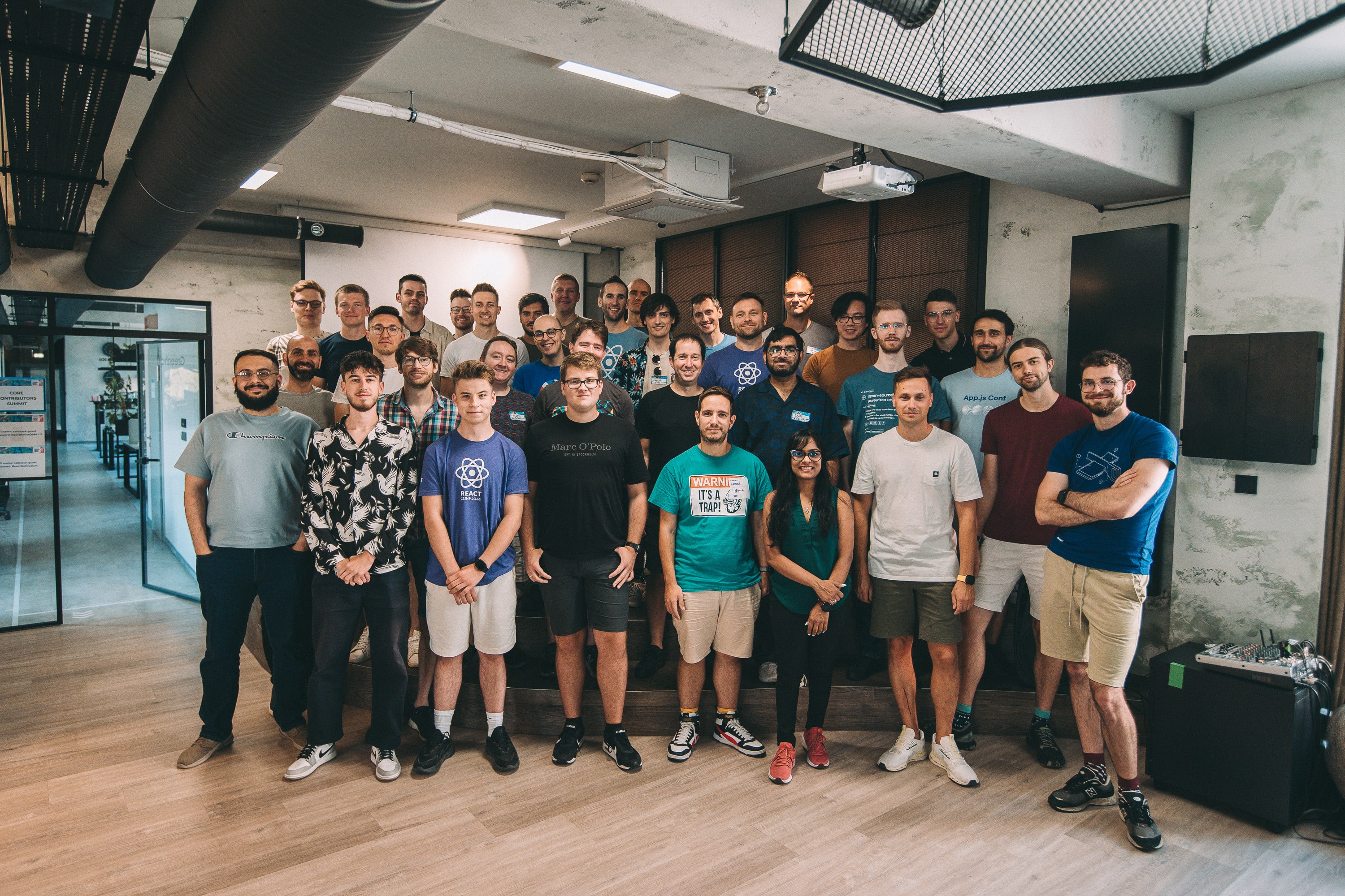 reactnative's tweet card. Every year, the core contributors in the React Native Community get together with the React Native team to collaboratively shape the direction of this project.