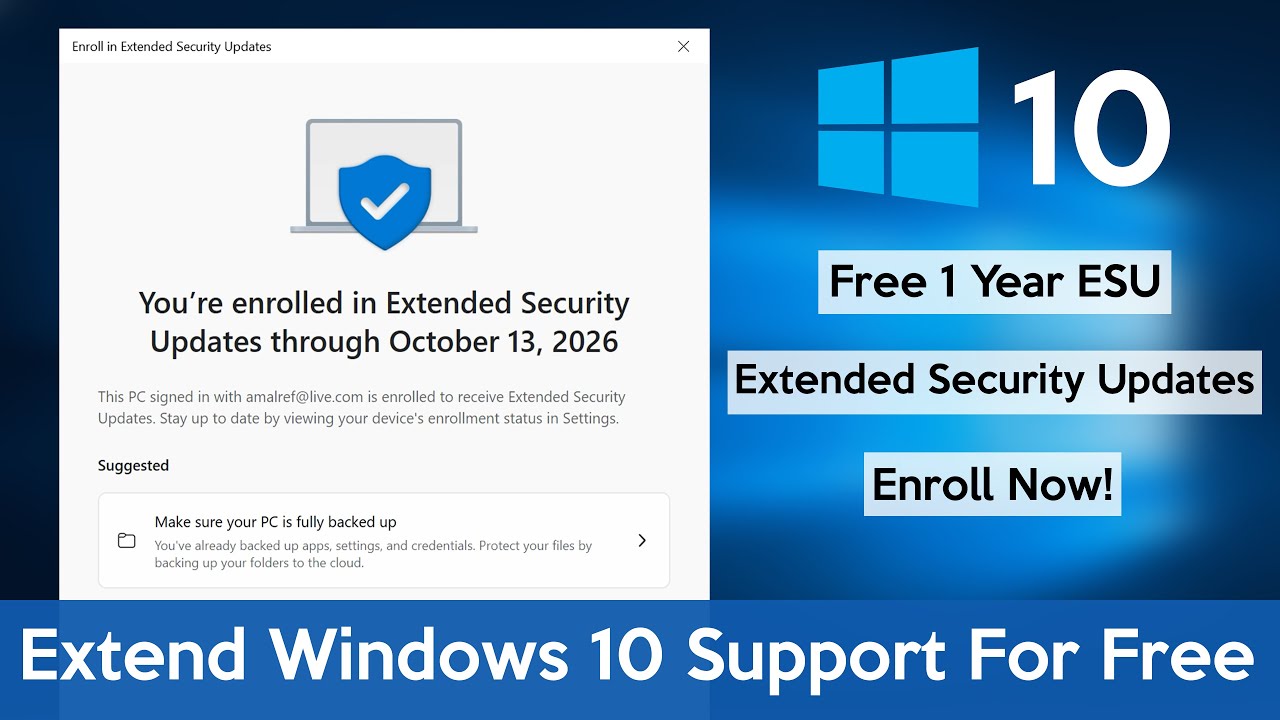 GeeksTutorial's tweet card. How to Extend Windows 10 Support For Free (Enroll Now)