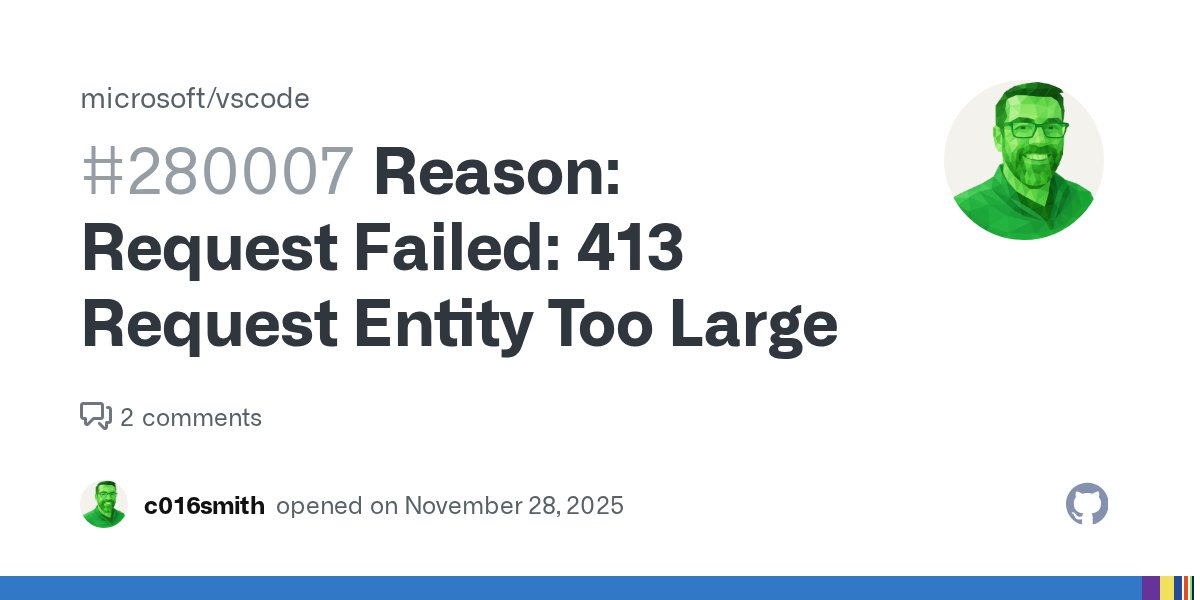 augvcor's tweet card. Type: Bug Sometimes it lets me submit some screenshots other times it fails and says request failed for 413 request entity too large But any subsequent queries even without attachments now fail rep...