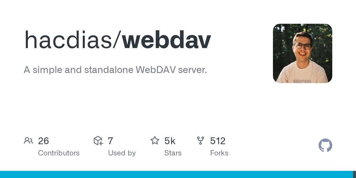 golangch's tweet card. A simple and standalone WebDAV server. Contribute to hacdias/webdav development by creating an account on GitHub.