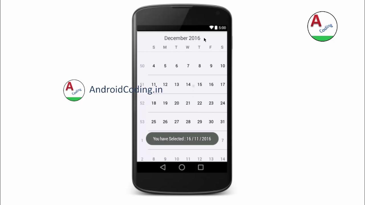 AndroidCodingin's tweet card. Android Calendar