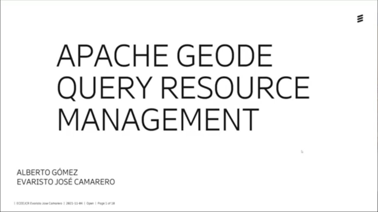ApacheGeode's tweet card. Apache Geode Community Meeting November 4th 2021 - OQL Query Resource...