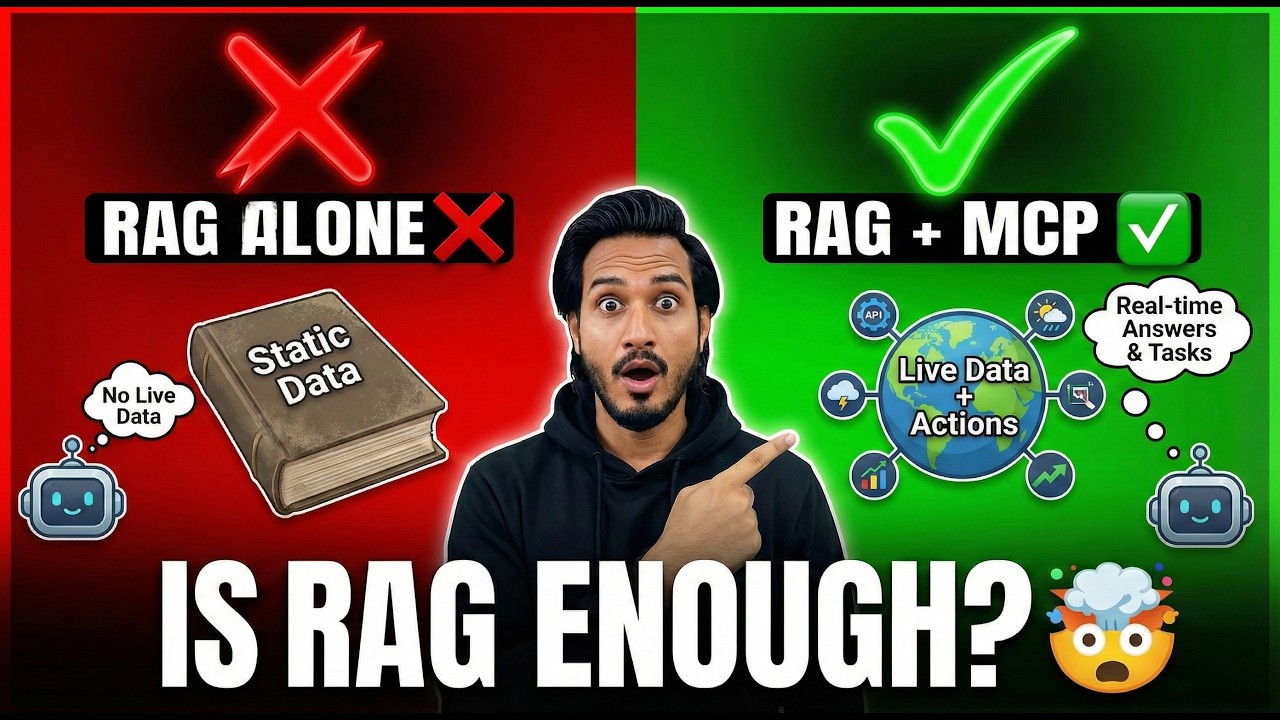 codingtechnyks's tweet card. Is RAG Enough? The TRUTH About Static vs. Live Data AI Agents.