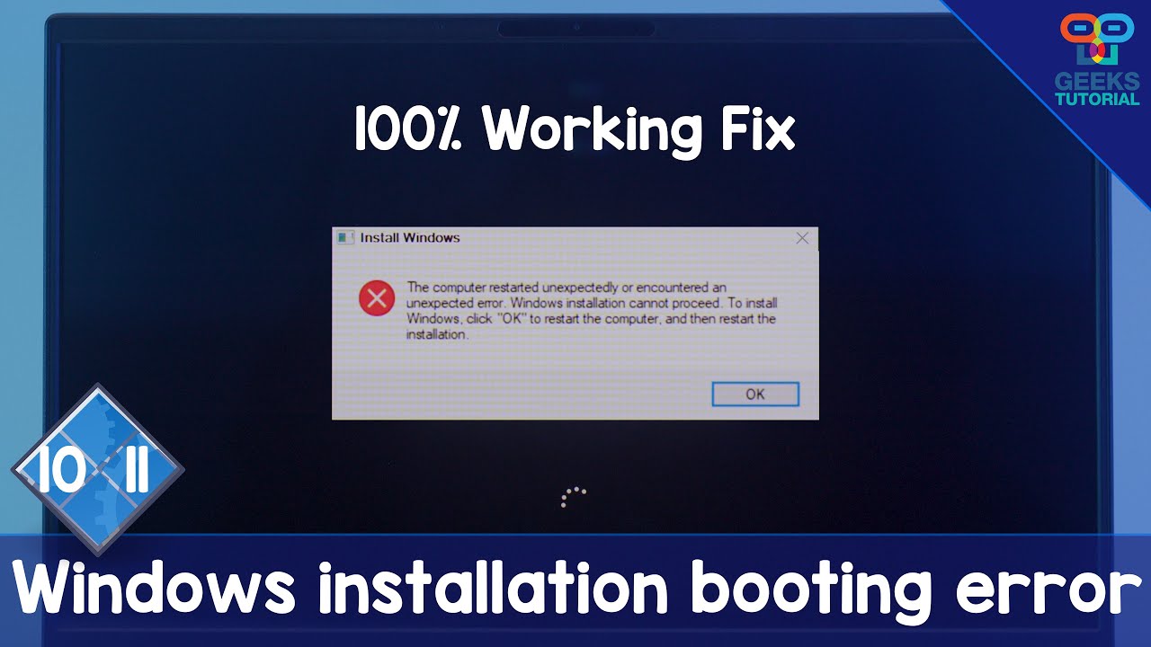 GeeksTutorial's tweet card. How to Fix Windows Installation Cannot Proceed Error | For Windows...
