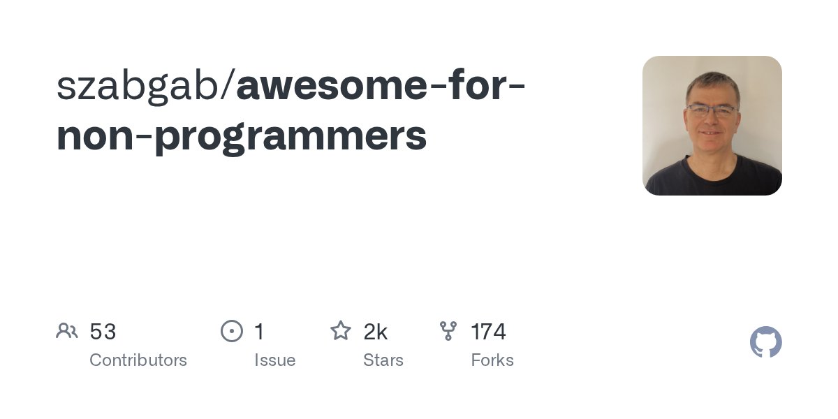 firozkhxn_'s tweet card. Contribute to szabgab/awesome-for-non-programmers development by creating an account on GitHub.