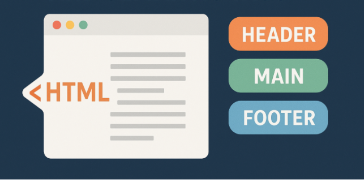 codehacks25's tweet card. Learn the basics of HTML document structure and discover the importance of semantic tags in web development.