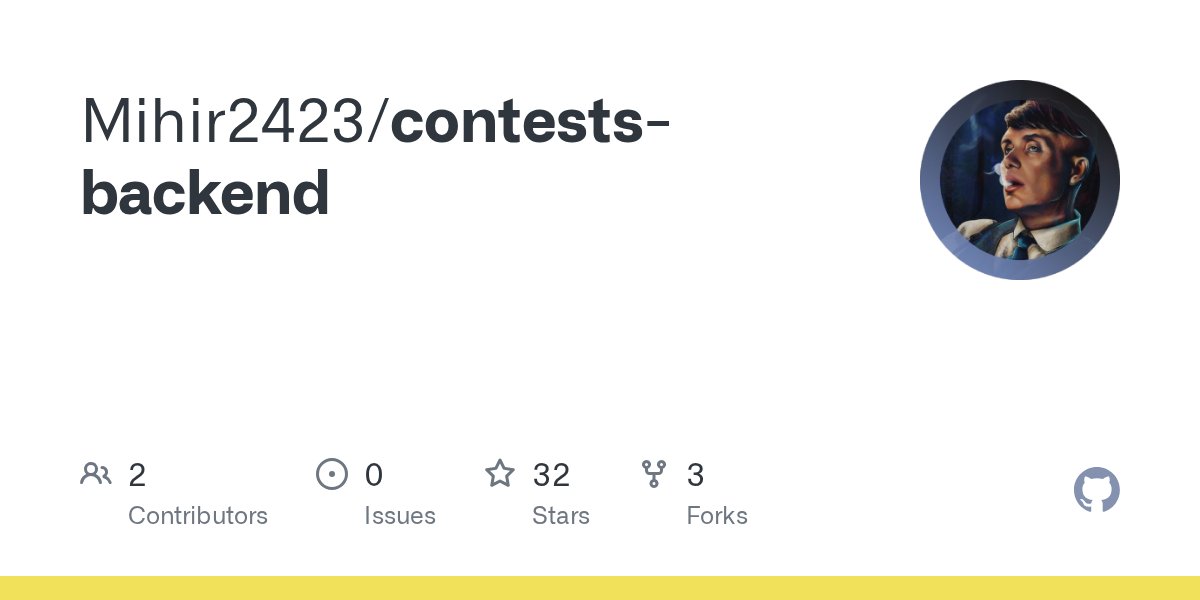 mihirtwt's tweet card. Contribute to Mihir2423/contests-backend development by creating an account on GitHub.