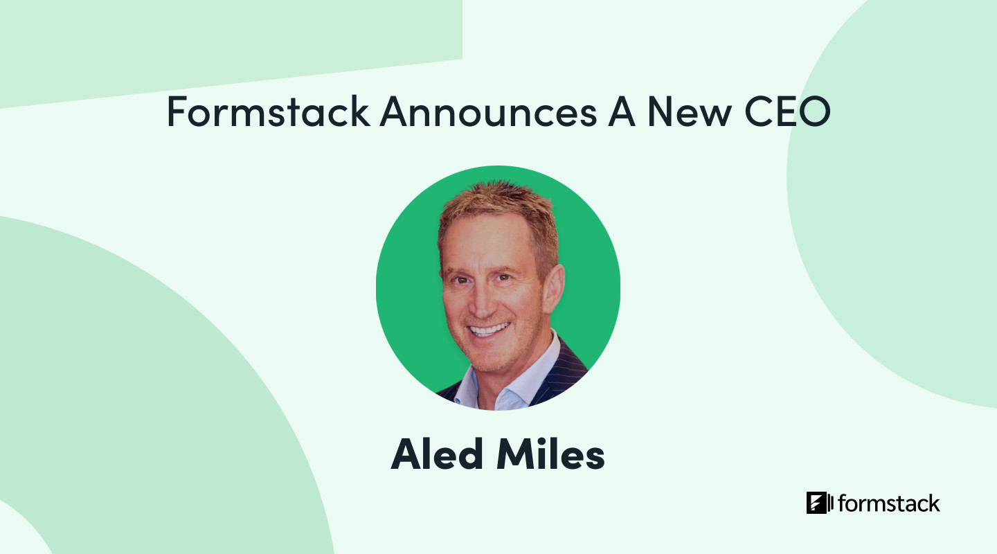 Formstack's tweet card. A leader in data collection and workflow automation appoints Aled Miles, seasoned SaaS executive and board member, as Chief Executive Officer after a global search