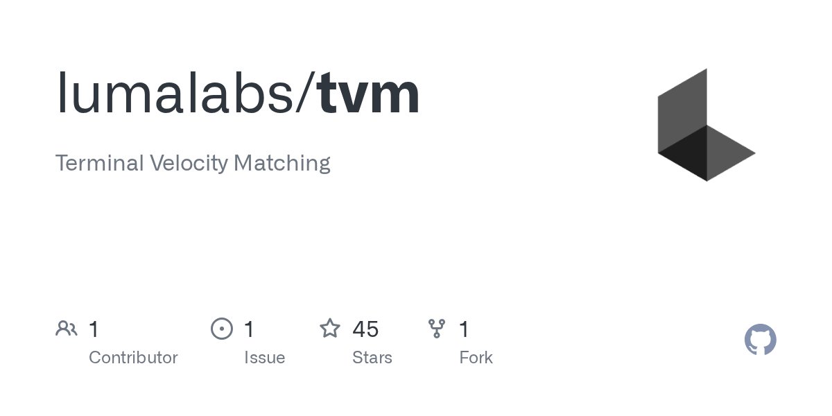 hyperparticle's tweet card. Terminal Velocity Matching. Contribute to lumalabs/tvm development by creating an account on GitHub.