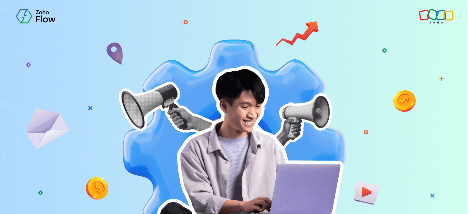 CreatorScripts's tweet card. Discover how Zoho Flow streamlines marketing workflows, automates tasks, and boosts team productivity by integrating tools like Zoho CRM and Asana for smarter operations.