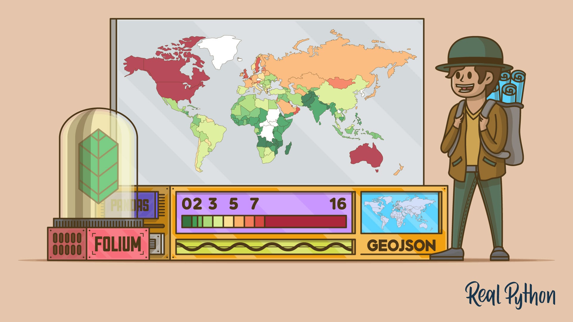 funcodingacadmy's tweet card. You'll learn how to create web maps from data using Folium. The package combines Python's data-wrangling strengths with the data-visualization power of the JavaScript library Leaflet. In this video...