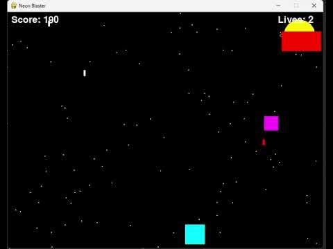 pythonprogrammi's tweet card. Neon Shooter - Pygame