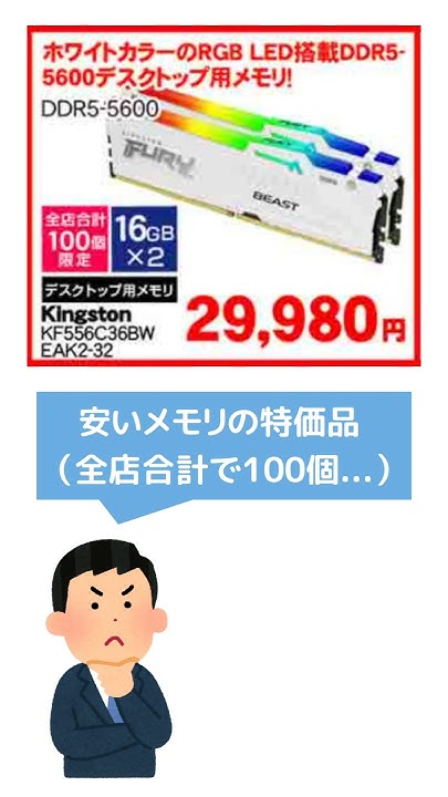 kaimakulink's tweet card. 【メモリ争奪戦】比較的安いDDR5の争奪戦に参戦した結果...