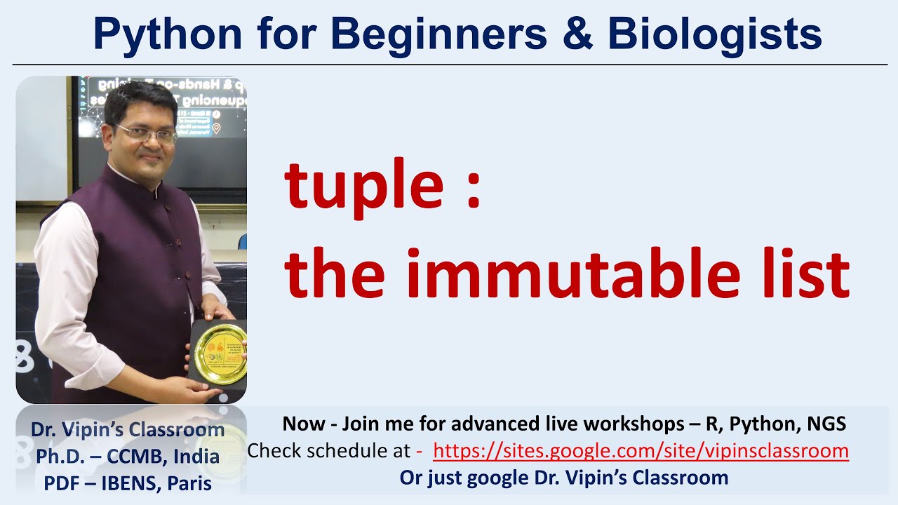 dr_vipin_singh's tweet card. Tuple - the immutable list | Python 13