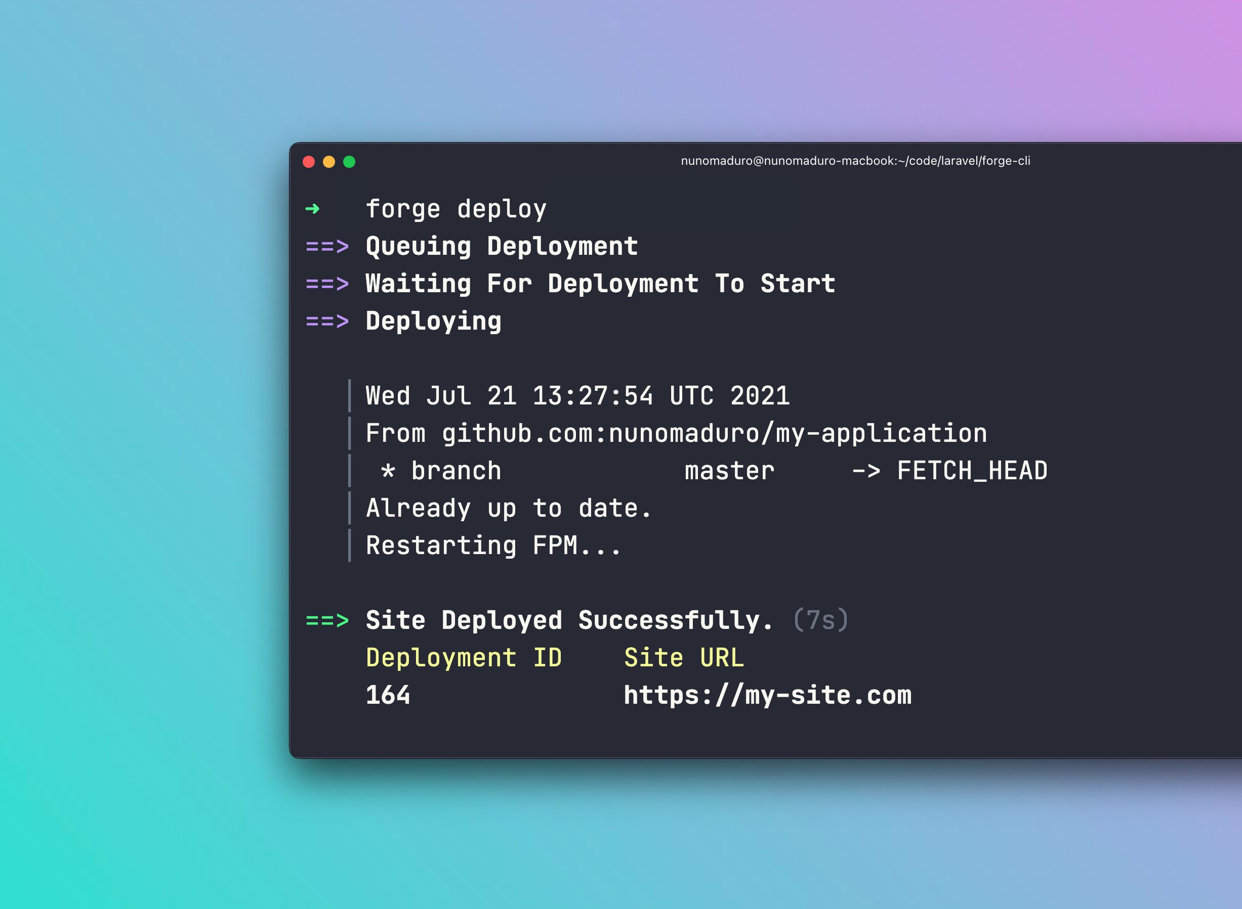 enunomaduro's tweet card. The Laravel Forge CLI. Contribute to laravel/forge-cli development by creating an account on GitHub.