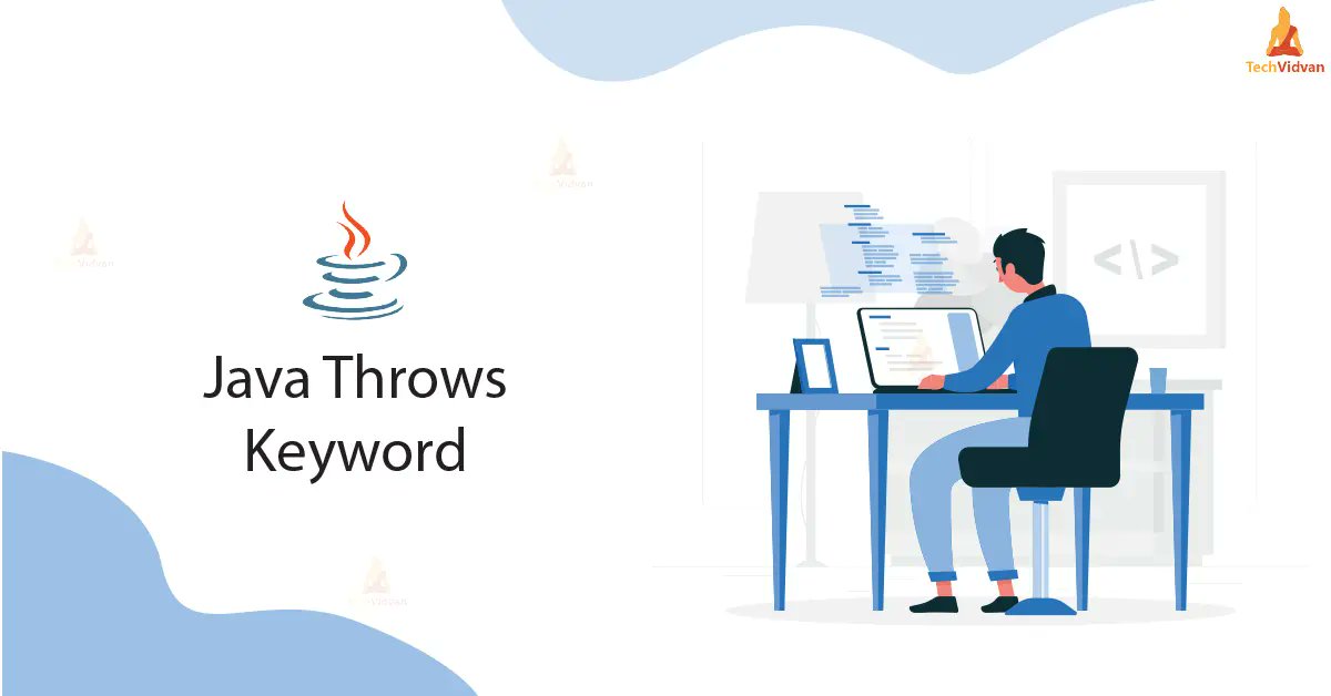 VidvanTech's tweet card. The Java throws keyword is used to indicate that a method might throw one or more exceptions during its execution.