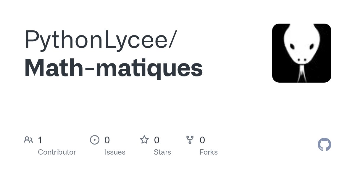 PythonLycee's tweet card. Contribute to PythonLycee/Math-matiques development by creating an account on GitHub.