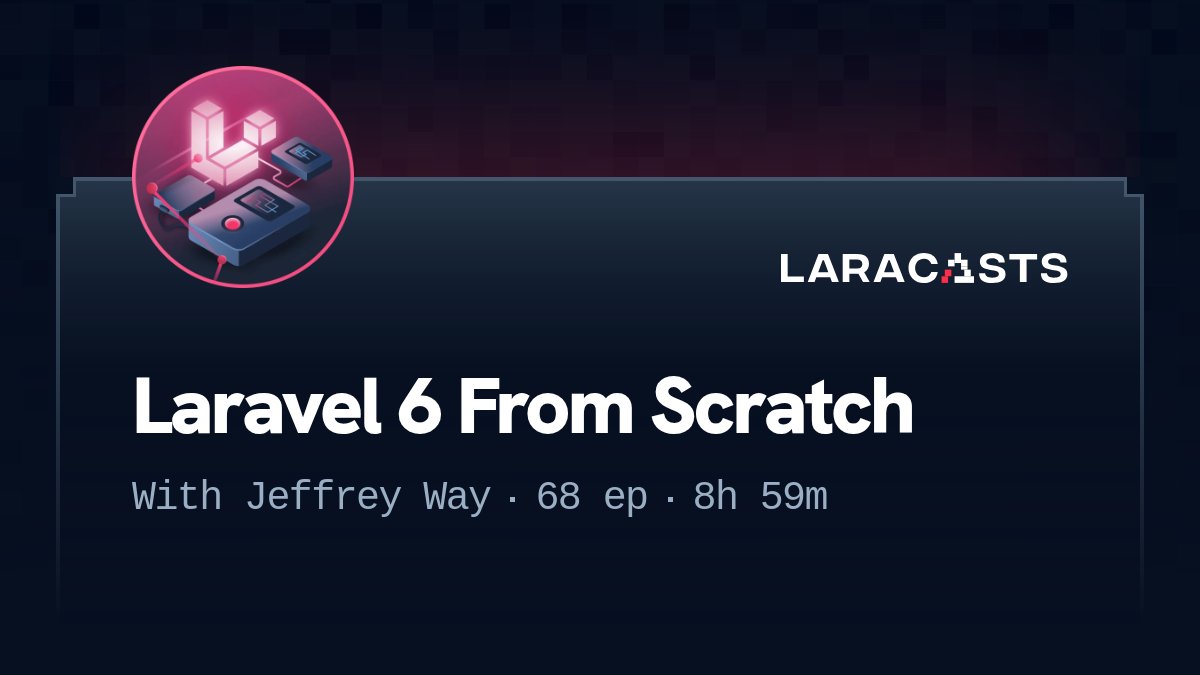 taylorotwell's tweet card. Learn Laravel 6 step-by-step! Build real-world web apps from basics to advanced with friendly, practical examples in this comprehensive Laracasts series.