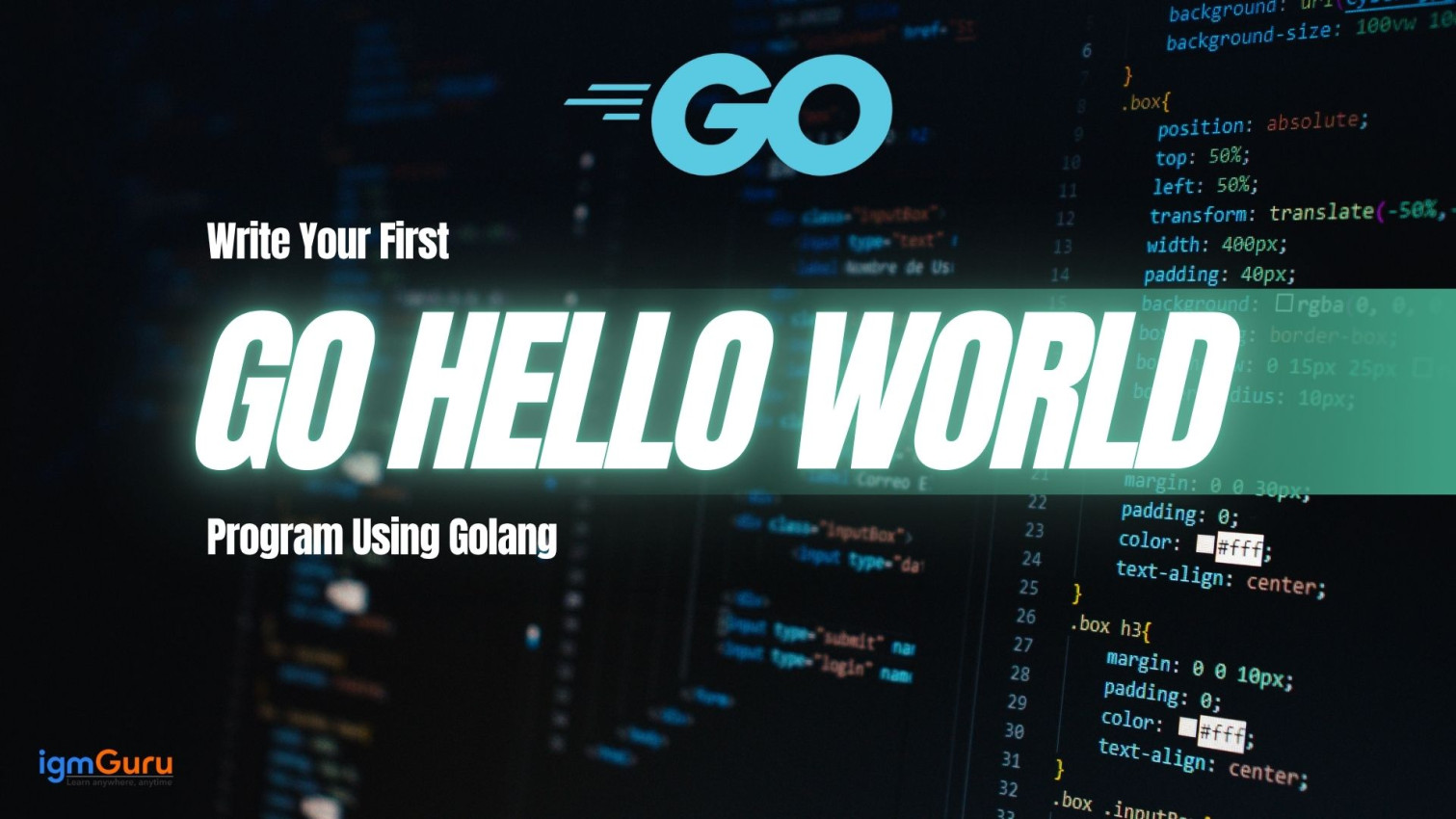 igmguru's tweet card. Write your first Golang hello world program with this step-by-step guide. In this article, you will get to learn how to create and run Go codes.