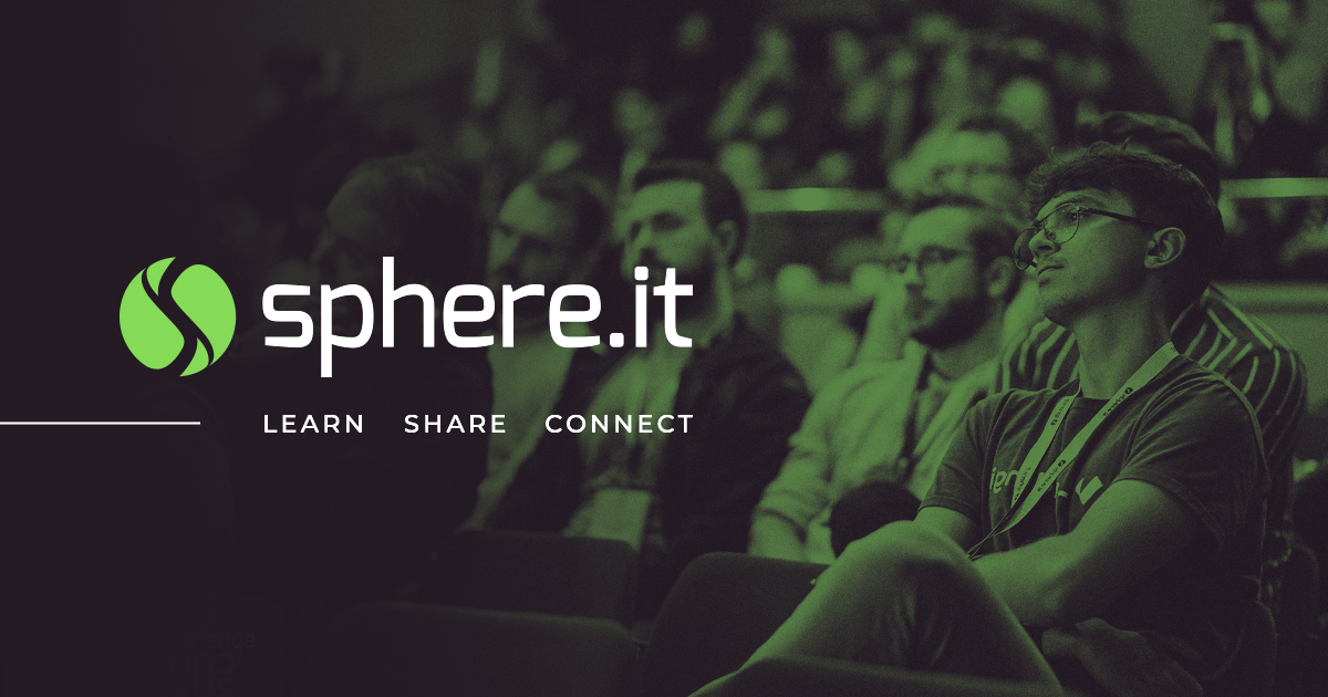 sphere_it_'s tweet card. Here you can find videos, events and articles focused on state-of-the-art technologies and solutions to everyday devs’ challenges.