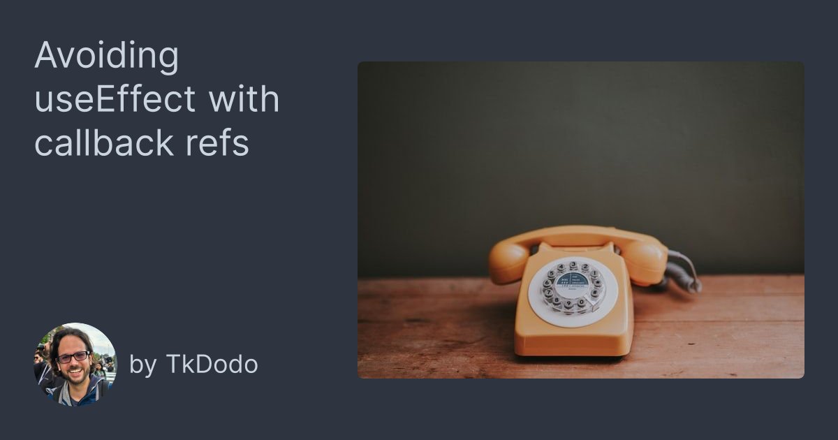 TkDodo's tweet card. Interacting with DOM nodes doesn't necessarily need useEffect